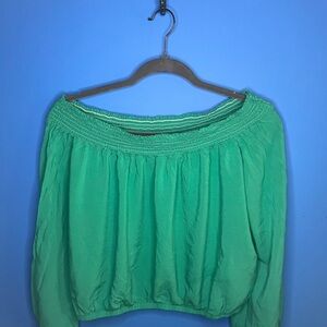 Green Off-Shoulder Women's Top